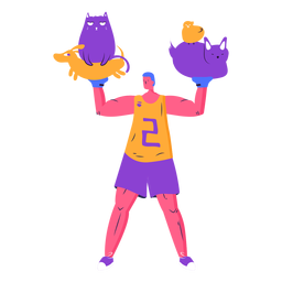 Hombre con carácter de mascotas Diseño PNG