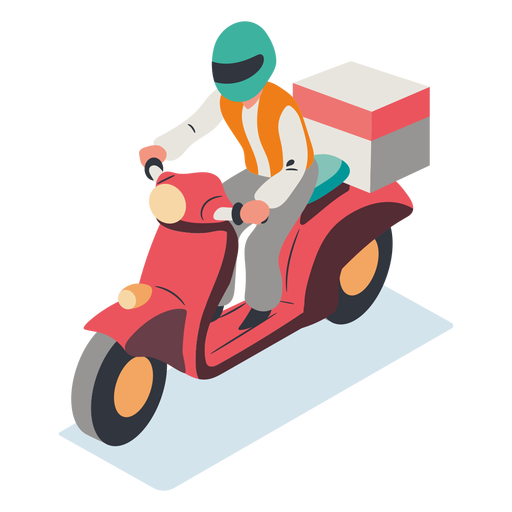 Man riding scooter PNG Design