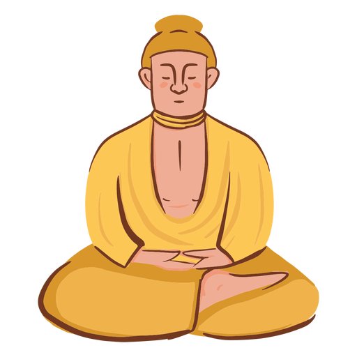 Personaje de hombre meditando