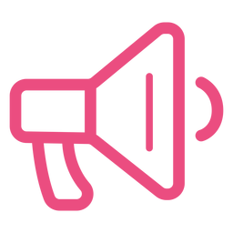 Ícone de megafone com traço rosa Desenho PNG
