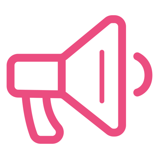 Megaphone icon stroke pink PNG Design