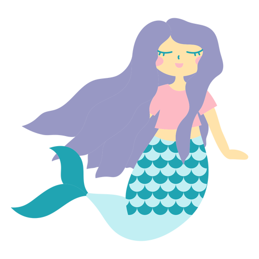Mermaid character flat PNG Design
