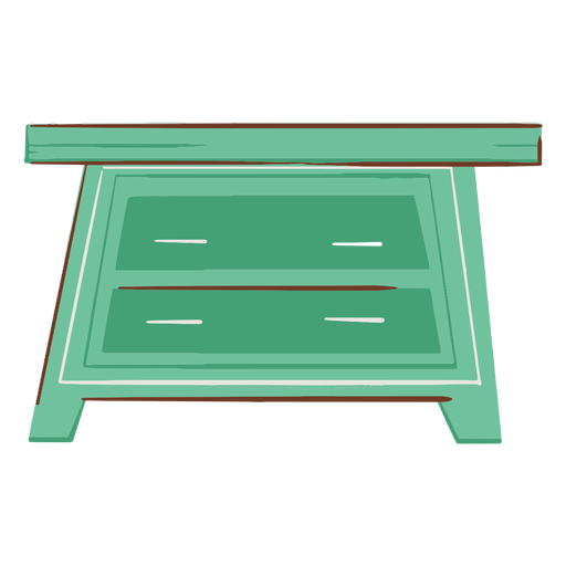 Nightstand with drawers flat PNG Design