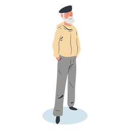 Old man character isometric PNG Design
