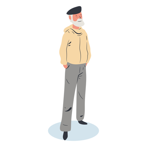 Old man character isometric PNG Design