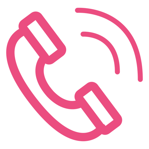 Icono de llamada telef?nica trazo rosa Diseño PNG