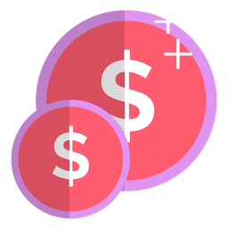 Icono de monedas rosa Diseño PNG