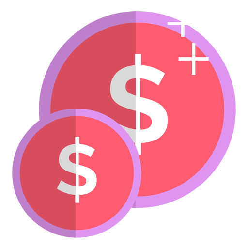 Icono de monedas rosa