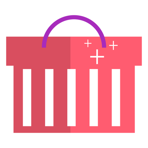 Pink shopping basket icon