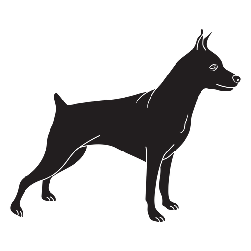 Lado del perro pinscher negro Diseño PNG