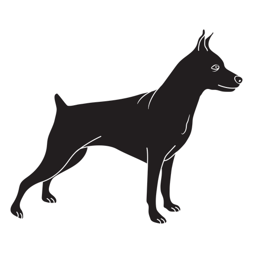 Pinscher dog side black - Transparent PNG & SVG vector file