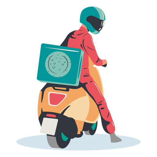 Pizza delivery scooter PNG Design