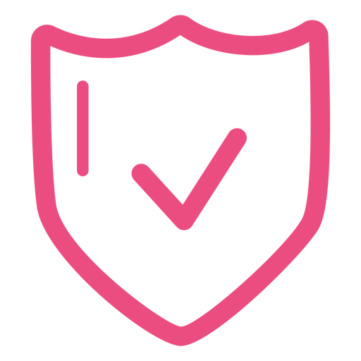 Protection shield icon stroke pink