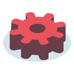 Engrenagem vermelha isométrica Desenho PNG
