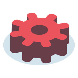 Red gear isometric PNG Design Transparent PNG