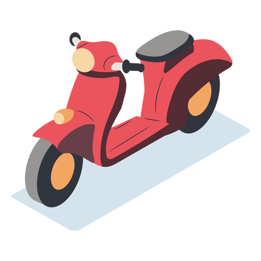 Isométrica motocicleta roja Diseño PNG