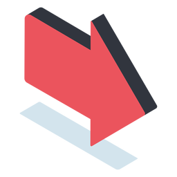 Seta vermelha apontando isométrica Desenho PNG