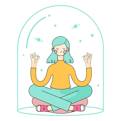 Garota relaxada meditando personagem Baixar PNG/SVG Transparente
