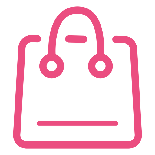 Icono de bolsa de compras trazo rosa Diseño PNG