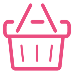 Cesta de compras icono trazo rosa Diseño PNG