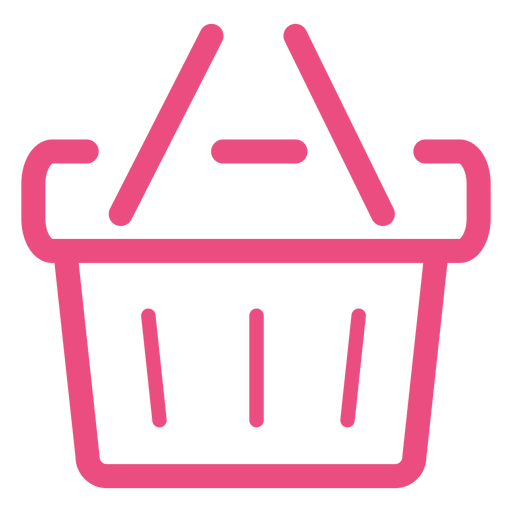 Shopping basket icon stroke pink PNG Design