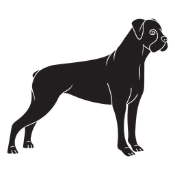 Side boxer dog black PNG Design