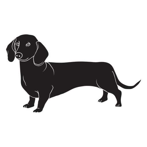 Seitlicher Dackelhund schwarz PNG-Design