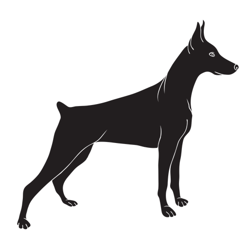 Seite Dobermann Hund schwarz PNG-Design