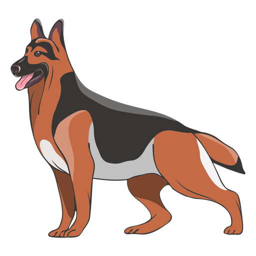 Ilustração de cão pastor alemão lateral Desenho PNG