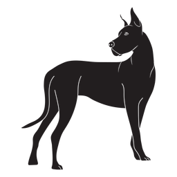 Perro gran danés lateral negro Diseño PNG