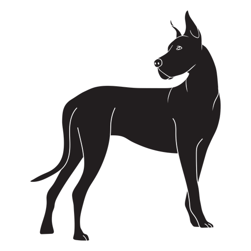Seite Dogge Hund schwarz PNG-Design