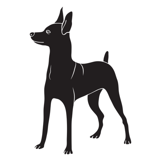 Perro pinscher lateral negro Diseño PNG