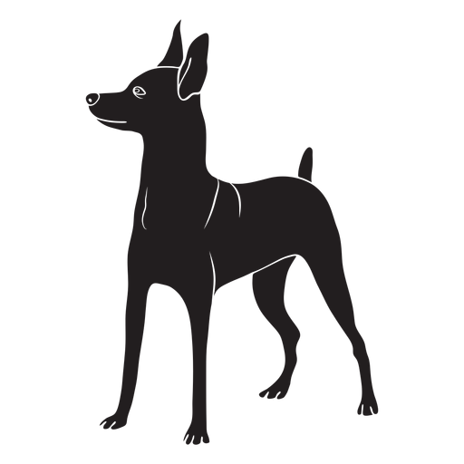 Side pinscher dog black PNG Design