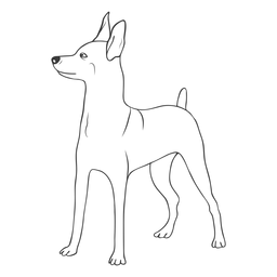 Golpe de perro pinscher lateral Diseño PNG
