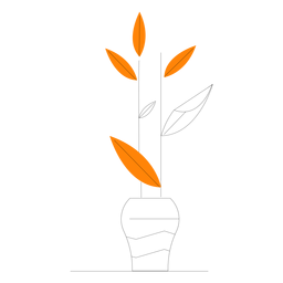 Línea simple de plantas de interior Diseño PNG