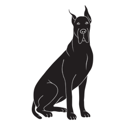 Cachorro dinamarquês sentado preto Desenho PNG