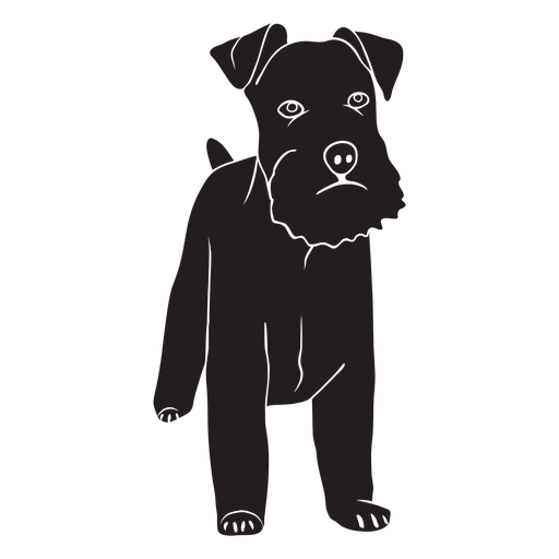 Perro schnauzer de pie lado negro Diseño PNG