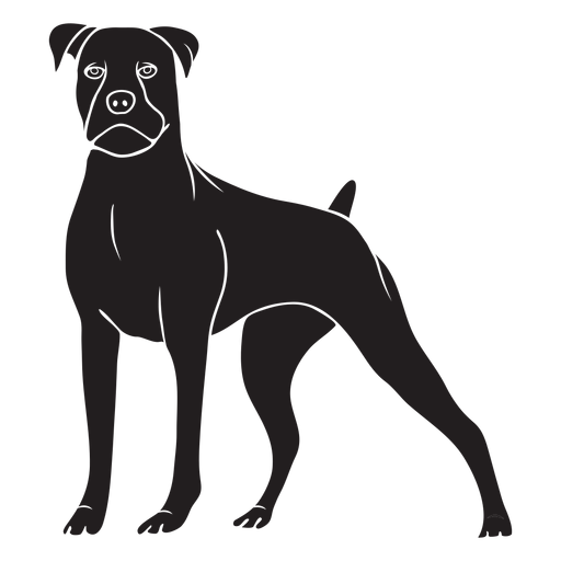 Standing boxer dog black PNG Design
