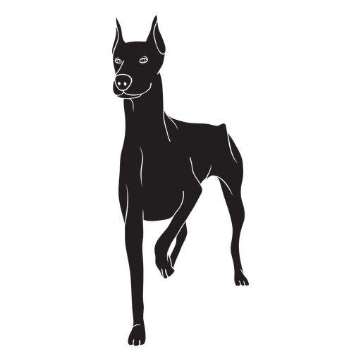 Stehender Dobermannhund schwarz PNG-Design