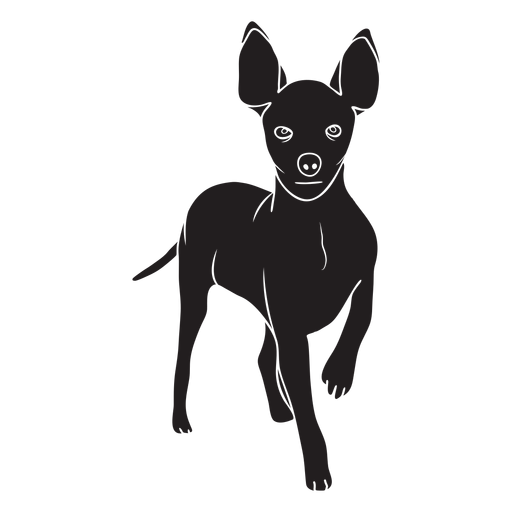 Perro pinscher de pie negro Diseño PNG
