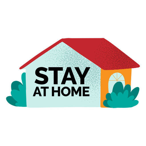 Stay at home textured PNG Design