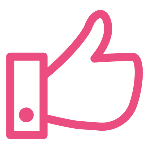Thumbs up icon stroke pink PNG Design