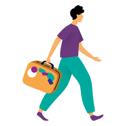 Hombre viaja con textura Diseño PNG