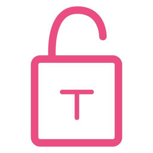 Unlock padlock icon stroke pink PNG Design