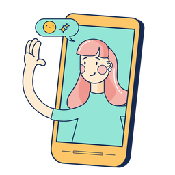 Videocall girl character PNG Design Transparent PNG