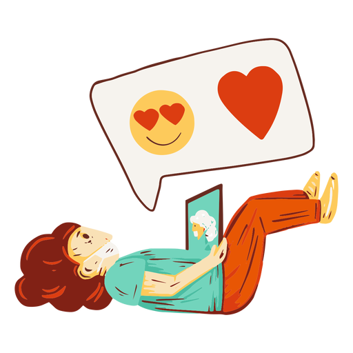 Videocall girl hand drawn PNG Design