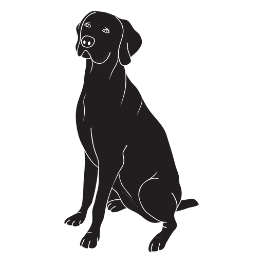 Weimaraner Hund schwarz PNG-Design