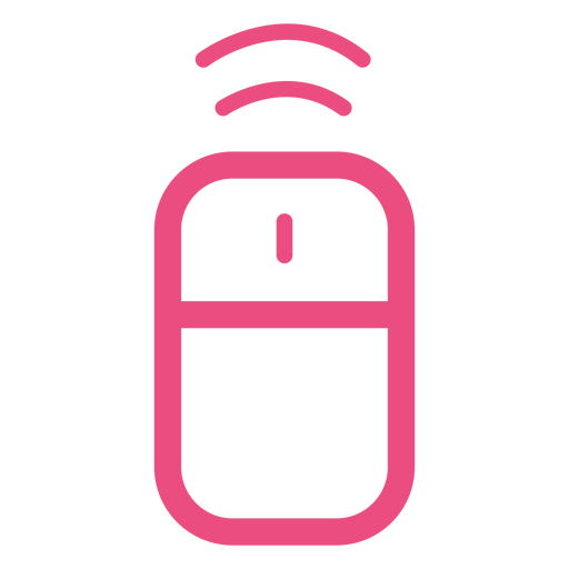 Icono de ratón inalámbrico trazo rosa Diseño PNG