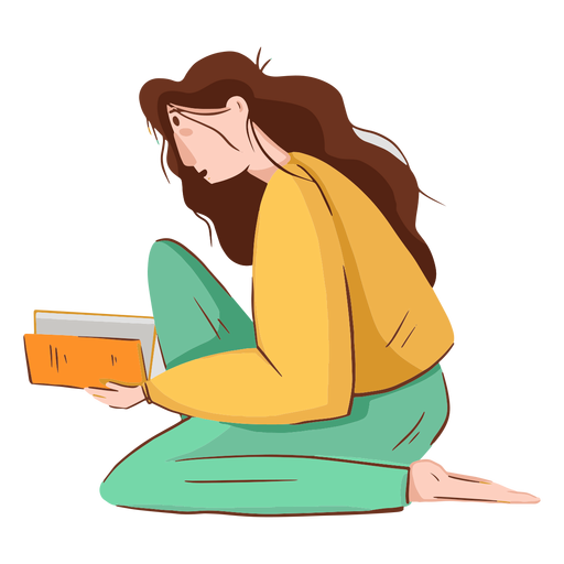 Woman Reading Character Transparent Png Svg Vector File