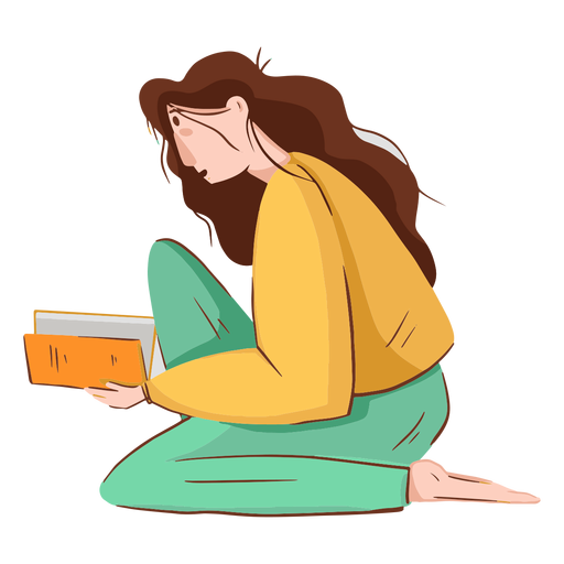 Woman reading character